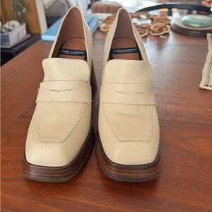 Leather platform loafers